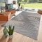 World Rug Gallery Bahama Palm Frond Indoor/Outdoor Non-Shedding Area Rug 5' x7' Gray 430GRAY5X7 - alternate 1